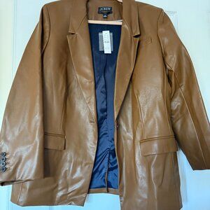 J.Crew Faux Leather Blazer – Brown , Size 18 – NWT